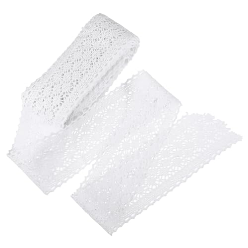 GALPADA Baumwollspitzenband Breit Yards Weiß DIY Stoffbesatz für Kleidung Vorhänge Dekoration Weiches Hautfreundliches Material Kreative Bänder für Bastelzubehör von GALPADA