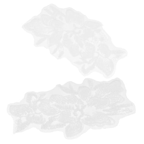 GALPADA Bestickte Blumen Applikationen mit Perlen und Pailletten Patches zum Aufnähen für Kleider Brautmode Kostüme DIY Kleidung Reparatur und Dekoration Weiß von GALPADA