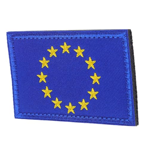 GALPADA Bestickter Eu flaggen Aufnäher mit Befestigung Europäische Union Abzeichen für Kleidung Rucksäcke und Hüte Vielseitiges Patch Zubehör für Mode und Reisen von GALPADA