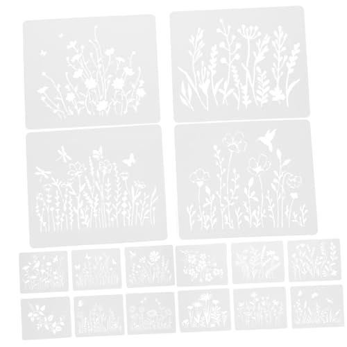 GALPADA Blumen Schablonen Pet material Wiederverwendbar Feine Kanten Leicht zu Reinigen DIY Wandmalerei Bastelvorlagen für Heimdekoration Geeignet für Teenager Kreative Handarbeit von GALPADA