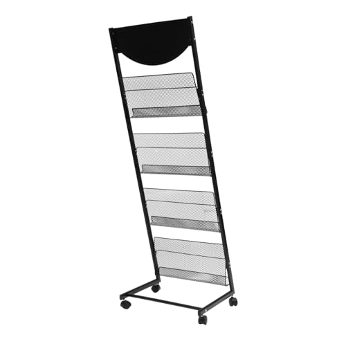 GALPADA Bodenstehender Zeitschriftenständer mit Multifunktionaler Broschüren und Zeitungsständer aus Dickem Material für Empfangsbereiche Messen und GALPADA Bodenstehender Zeitschriftenständer mit Multifunktionaler Broschüren und Zeitungsständer aus Dickem Material für Empfangsbereiche Messen und von GALPADA