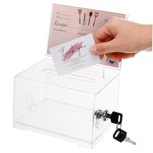 GALPADA Box Box Visitenkartenetui Tombola-losbehälter Kästen Für Tombola-tickets Fundraising-artikel Klare Tombola-boxen Wahlurnen Für Tombola Mini-wahlurnen Acryl Transparent von GALPADA