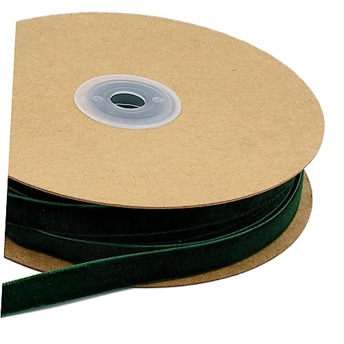 GALPADA Breites nicht Elastisches Einseitiges Flockband in Dunkelgrün Dekoratives Geschenkband und Stoffzubehör zum Basteln Nähen Verpacken und DIY für Kleidung Accessoires und von GALPADA