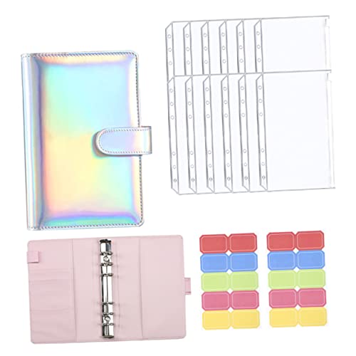 GALPADA Budget Binder mit Cash Envelope PU Notizbuch mit Ringbuch Tragbarer Haushaltsplaner für Geld Sparen Vielseitiger Organizer für Familie Schule Büro und Reise in Silber von GALPADA