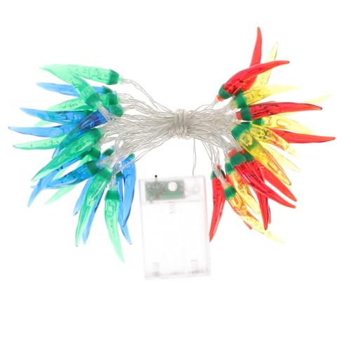 GALPADA Bunte LED Chili Paprika Lichterkette Leds Batteriebetrieben Flexible Dekoration für Geburtstag Garten Party Grill Weihnachten mit Transparentem Kabel von GALPADA