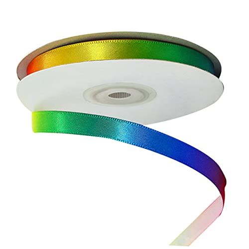 GALPADA Buntes Gradient Polyester Geschenkband Breit Hochdichtes Regenbogen Satinband für Geschenkverpackung DIY Backen Dekoration Strapazierfähiges Leichtes Webband für Basteln und von GALPADA