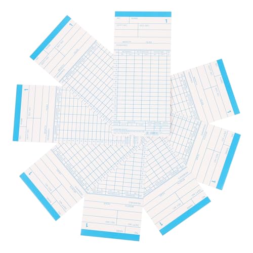 GALPADA Cards Sheets Doppelseitige Anwesenheitskarten aus Hochwertigem Papier für Büro Stempelkarten Zeiterfassung Leicht Tragbar Langlebig von GALPADA