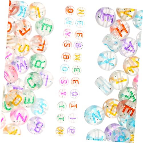 GALPADA DIY Buchstabenperlen Bunte Acrylperlen für Armbänder Schmuckherstellung Basteln und Kreative Projekte Beutel mit Runden Transparenten Buchstabenperlen für Erwachsene von GALPADA