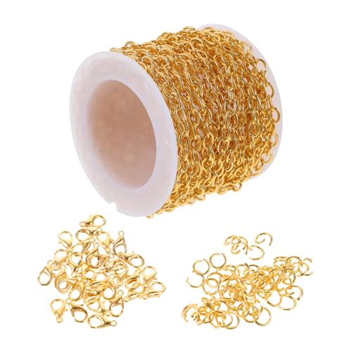 GALPADA DIY Schmuckherstellungskit Metallkette mit Karabinerverschluss und Sprungringen für Armbänder und für Kreative Projekte Goldfarbe GALPADA DIY Schmuckherstellungskit Metallkette mit Karabinerverschluss und Sprungringen für Armbänder und für Kreative Projekte Goldfarbe von GALPADA