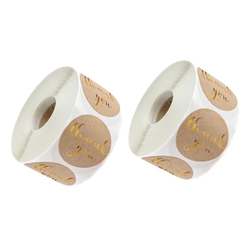GALPADA Danke Aufkleber Selbstklebende Etiketten aus Kraftpapier mit Goldfolie DIY Party Verpackung Sticker für Scrapbooking Umschlag Versiegelung Festliche Dekoration von GALPADA