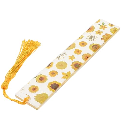 GALPADA Deko Lesezeichen mit Getrockneten Blumen Epoxidharz Lesezeichen mit Quaste Kreative Buchmarken für Leser für und DIY Projekte von GALPADA