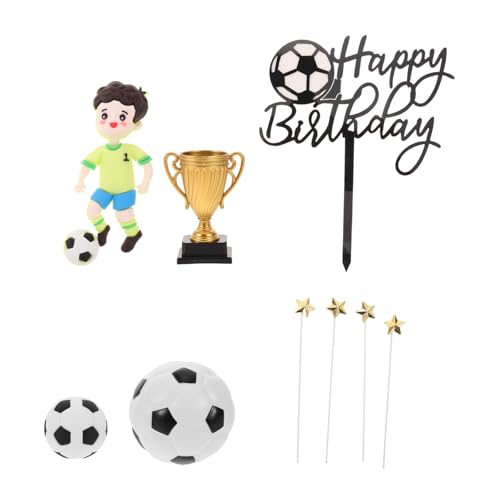 GALPADA Deko mit Fußballspieler Figuren Realistische Sport Motiv Tortenstecker für Geburtstagsfeiern Fußballfans und Partydekorationen von GALPADA
