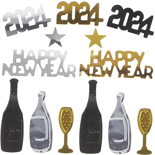GALPADA Dekoratives Konfetti für Neujahrsfeiern Dekorationen Schwarz Gold und Silber für Festliche Anlässe für Partys und Bastelprojekte GALPADA Dekoratives Konfetti für Neujahrsfeiern Dekorationen Schwarz Gold und Silber für Festliche Anlässe für Partys und Bastelprojekte von GALPADA