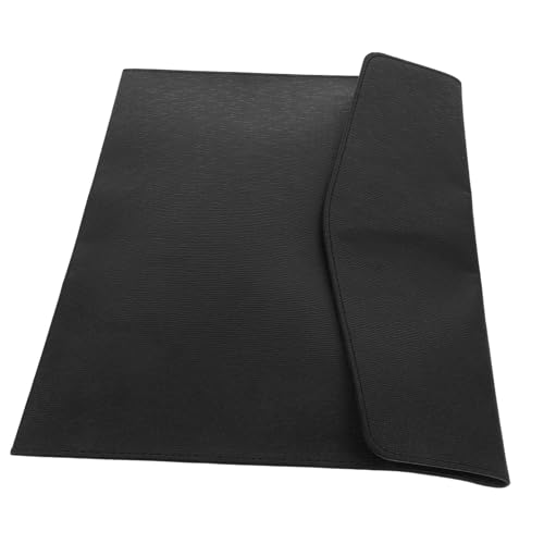 GALPADA Dokumentenhalter aus Kunstleder Faltbare Dokumententasche mit Knopfverschluss Organizer für Wichtige Unterlagen und Geldscheine für Büro und Reisen Schwarz von GALPADA