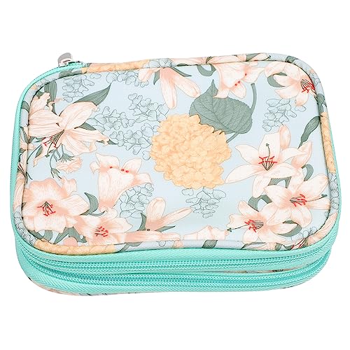 GALPADA Doppelschichtige Reißverschluss Strick und Häkelaufbewahrungstasche Portable Organizer für Stricknadeln und Zubehör für Reisen und Zuhause von GALPADA