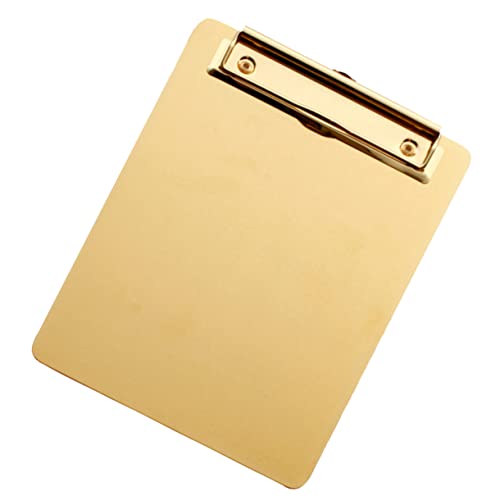 GALPADA Edelstahl Klemmbrett A4 in Edlem Gold – Praktische Schreibunterlage Für Schule - Büro Und Zuhause Mit Hochwertiger - Glatter Oberfläche Und Stabilem Clip GALPADA Edelstahl Klemmbrett A4 in Edlem Gold – Praktische Schreibunterlage Für Schule - Büro Und Zuhause Mit Hochwertiger - Glatter Oberfläche Und Stabilem Clip von GALPADA