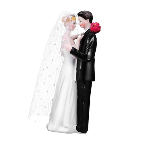 GALPADA Eleganter Hochzeitscake Topper Braut und Bräutigam Figurine aus Resin Hochzeitsdekoration Kuchenaufsatz Romantisches für Unvergessliche Erinnerungen von GALPADA