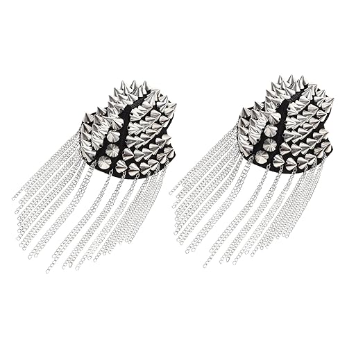 GALPADA Epaulett Schulterklappen Abzeichen mit Kettenniet und Quaste Silber Stilvolles Accessoire für Männer für Militärkostüme und Kostümpartys Elegantes Design GALPADA Epaulett Schulterklappen Abzeichen mit Kettenniet und Quaste Silber Stilvolles Accessoire für Männer für Militärkostüme und Kostümpartys Elegantes Design von GALPADA