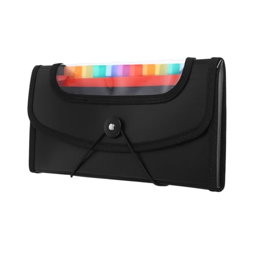 GALPADA Fächer Aktenordner Schwarz Erweiterbarer Dokumenten Organizer für Büro Schule und Zuhause Optimal für Quittungen Rechnungen Karten und Stilvolles Design von GALPADA
