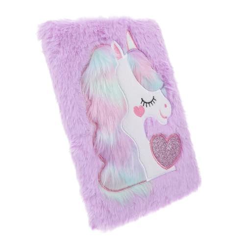 GALPADA Fluffy Notizbuch Einhorn Plüschhülle Weiches Tagebuch für Mädchen Studenten Tragbares Cartoon Notepad für Schule Büro Zuhause von GALPADA