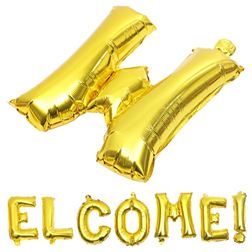 GALPADA Folienbuchstaben Luftballons Welcome Gold Party und Schulanfang Dekoration Kindergarten Wandballons Vielseitige Willkommens Deko für Innen und Außenbereiche GALPADA Folienbuchstaben Luftballons Welcome Gold Party und Schulanfang Dekoration Kindergarten Wandballons Vielseitige Willkommens Deko für Innen und Außenbereiche von GALPADA