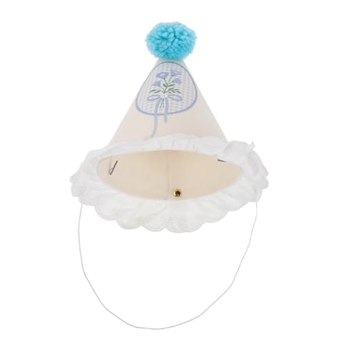 GALPADA Geburtstags Partyhüte Kleine Kegelhüte Mit Pompons Und Spitze Für Jungen Mädchen Leichte Papierhüte Für Drinnen Draußen Geburtstagsfeier Und Fasching von GALPADA