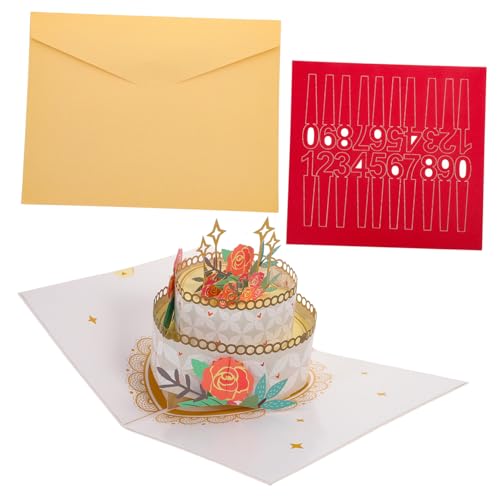 GALPADA Geburtstagskarte Blume Pop Up Grußkarte Kreative Kuchenform Klappkarte für Frauen Muttertag Valentinstag GALPADA Geburtstagskarte Blume Pop Up Grußkarte Kreative Kuchenform Klappkarte für Frauen Muttertag Valentinstag von GALPADA