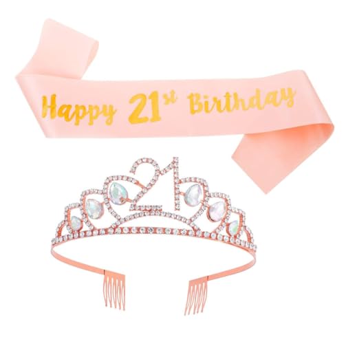 GALPADA Geburtstagskrone und Schärpe für Frauen Geburtstag Party Deko Verstellbares Stirnband und Sash Fotorequisiten für Mädchen Roségoldene Krone und Geburtstagsschärpe GALPADA Geburtstagskrone und Schärpe für Frauen Geburtstag Party Deko Verstellbares Stirnband und Sash Fotorequisiten für Mädchen Roségoldene Krone und Geburtstagsschärpe von GALPADA