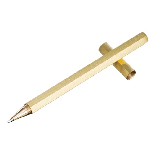 GALPADA Gelstift aus Messing Langlebiger Hexagonal Kugelschreiber mit Ergonomischem Design Eleganter Vintage Stil für Büro Schule Edles GALPADA Gelstift aus Messing Langlebiger Hexagonal Kugelschreiber mit Ergonomischem Design Eleganter Vintage Stil für Büro Schule Edles von GALPADA