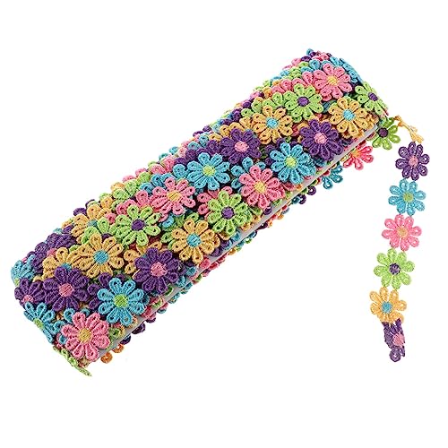 GALPADA Gestickte Spitze Dekorationsborte für DIY Kleidung Mehrfarbige Blumenmuster für Kinderbekleidung Leicht Zuschneidbar für Bastelarbeiten und Kreative Projekte von GALPADA