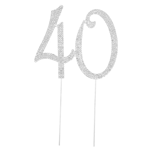 GALPADA Glitzernde Cake Topper Zahlenform Silber Geburtstag Jubiläum Party Deko Wiederverwendbar Vielseitig für Feierlichkeiten Kuchen Dekoration von GALPADA