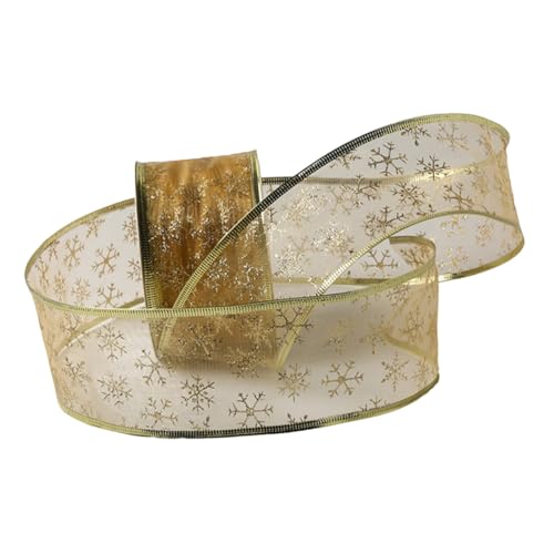 GALPADA Glitzernde Schneeflocken Weihnachtsband Langlebiges und Baumdekorationsband Formstabil für Festliche Schleifen und DIY Bastelarbeiten GALPADA Glitzernde Schneeflocken Weihnachtsband Langlebiges und Baumdekorationsband Formstabil für Festliche Schleifen und DIY Bastelarbeiten von GALPADA