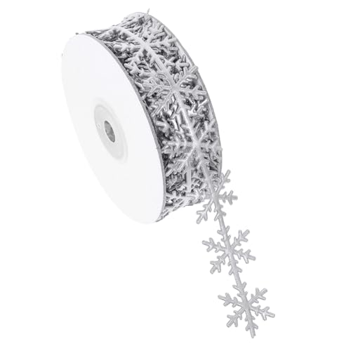 GALPADA Gold Silber Schneeflocken Geschenkband für Weihnachten Dekoratives DIY Packband Feines Leichtes Bastelband für Geschenkverpackung Schmuck und Festdeko für Hochzeit und von GALPADA