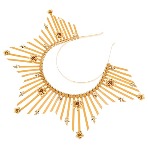 GALPADA Goldener Retro Haarreif mit Sonnenstrahlen Einzigartiger Kopfschmuck für Damen Dekoratives Stirnband für Halloween Hochzeit Party Cosplay und Fotoshootings Leichter und von GALPADA