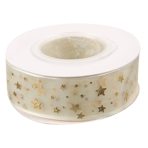 GALPADA Goldfarbenes Stern Motiv Dekoband aus Lichtdurchlässigem Organza Reißfestes Geschenkband für DIY Basteln Haaraccessoires Schleifen Blumenarrangements und Festliche Verpackungen GALPADA Goldfarbenes Stern Motiv Dekoband aus Lichtdurchlässigem Organza Reißfestes Geschenkband für DIY Basteln Haaraccessoires Schleifen Blumenarrangements und Festliche Verpackungen von GALPADA