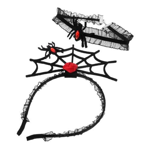 GALPADA Halloween-Dekorationsset Partykostümzubehör Halloween Stirnband Haarspangen Spooky Stirnband für Frauen Trachtenstirnbänder für Damen Stoff Schwarz von GALPADA