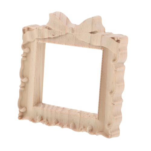 GALPADA Handgefertigter Holzschnitzerei Fotorahmen DIY Fotorahmen Leere Holzrahmen Holz Kleiner Holz Scrapbooking Bilderrahmen DIY Posterrahmen Beige von GALPADA