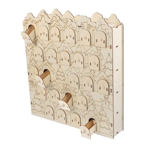 GALPADA Holz Adventskalender mit Tage Weihnachts Countdown Kalender Kreative Holzdekoration Festlich für Tisch Geschenkidee Weihnachtsstimmung von GALPADA