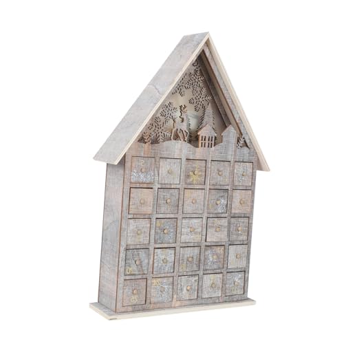 GALPADA Holz Adventskalender mit Weihnachtsdeko für Zuhause Tischdekoration Gemütliche Weihnachtsatmosphäre Countdown von GALPADA