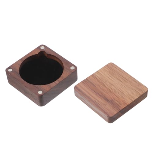 GALPADA Holz Münzvitrine Mit Magnetverschluss Kleine Aufbewahrungsbox Aus Walnussholz Für Challenge Coins Medaillen Und Münzen Tragbare Schatzkiste Mit Innenfutter Für Sammlerstücke von GALPADA