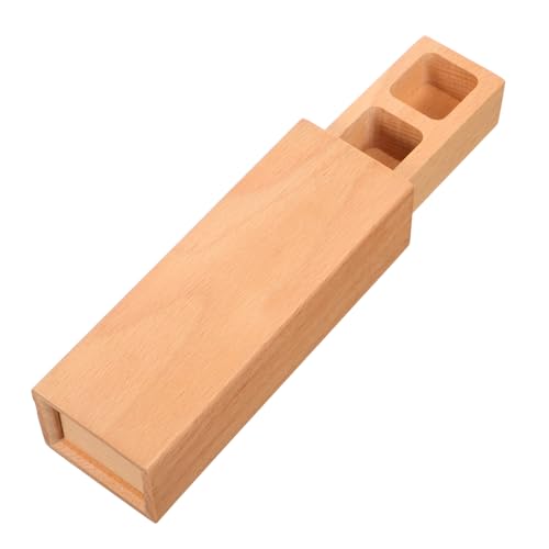 GALPADA Holzkasten für Stempel mit Schiebedeckel Quadratische Aufbewahrungsbox für Bastelbedarf Schmuck Abzeichen und Medaillen Tragbarer Diy Organizer für Schüler und Handwerksfreunde von GALPADA
