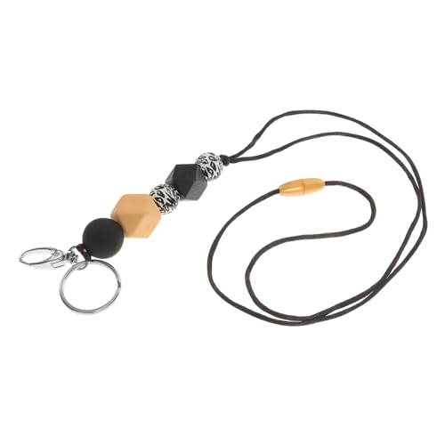 GALPADA Holzperlen Lanyard Damen Ausweishalter Schlüsselband Leichtes Bequemes Schmuckkette für Arbeit und Alltag Praktischer Badge Clip Schlüsselanhänger GALPADA Holzperlen Lanyard Damen Ausweishalter Schlüsselband Leichtes Bequemes Schmuckkette für Arbeit und Alltag Praktischer Badge Clip Schlüsselanhänger von GALPADA