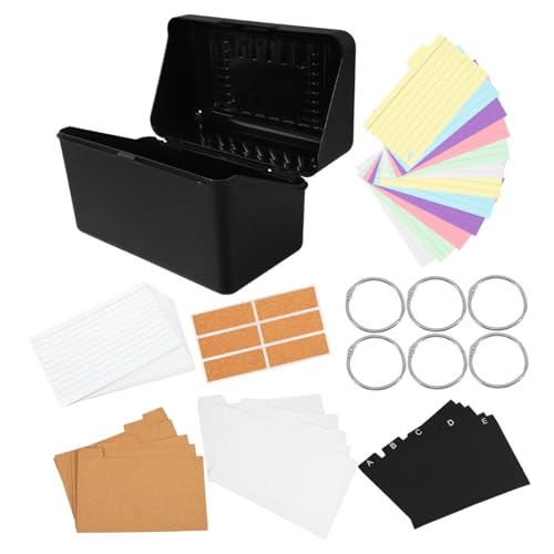 GALPADA Indexkartenhalter mit Linierten Karteikarten Schwarzer Karten Organizer Box mit Trennwänden Karteikartenbox für Büro Schule und Zuhause zur Geordneten Aufbewahrung und Schnellen GALPADA Indexkartenhalter mit Linierten Karteikarten Schwarzer Karten Organizer Box mit Trennwänden Karteikartenbox für Büro Schule und Zuhause zur Geordneten Aufbewahrung und Schnellen von GALPADA