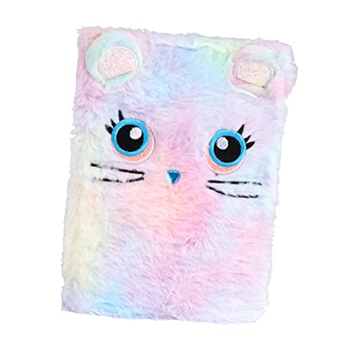 GALPADA Kawaii Plüsch Notizbuch für Mädchen Cartoon Tagebuch mit Buntem Schreibpad für Schule Kreative Notizen und Zeichnungen für und Schülerbedarf Farbige Katze von GALPADA