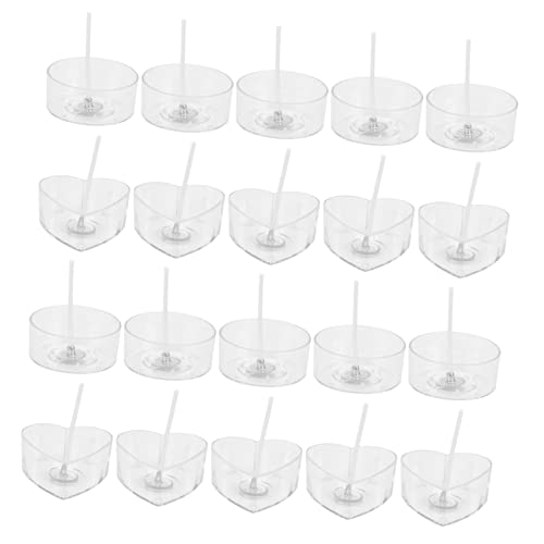 GALPADA Kerzenherstellung Runde Herzförmige Transparente Silikonformen mit Dochten DIY Kerzen Zubehör für Einfache Sichere und Saubere Kerzenherstellung zu Hause von GALPADA