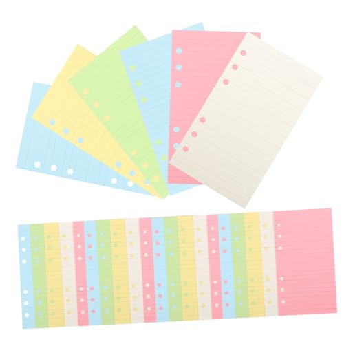 GALPADA Liniertes Notizbuch Nachfüllpapier Farbiges Ringbuch Innenpapier für Planer Tagebuch Organizer Schreibpapier Geeignet für Schule Büro und Studium von GALPADA