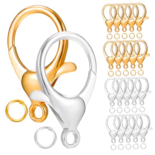 GALPADA Lobster Claw Verschluss Schmuck Verschlüsse und Offene Biegeringe aus Langlebiger Legierung für DIY Schmuckherstellung und Armbänder Selber Machen Modische Farbkombination Gold von GALPADA