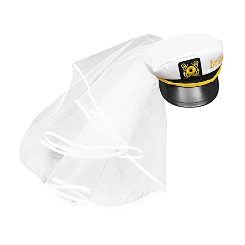 GALPADA Matrosenhut für die Braut Cowgirl-Hut Braut Yachthut Braut-Bootshut Kostüm Eimerhut für die Braut Outfit Brauthut Hochzeitshut Schleier Matrosenmützen für Damen Stoff GALPADA Matrosenhut für die Braut Cowgirl-Hut Braut Yachthut Braut-Bootshut Kostüm Eimerhut für die Braut Outfit Brauthut Hochzeitshut Schleier Matrosenmützen für Damen Stoff von GALPADA