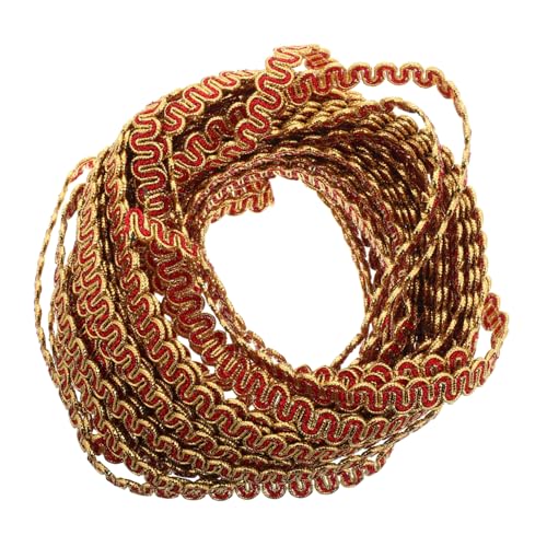 GALPADA Metallisch Geflochtenes Zierband mit und Goldenem Wellendesign Breit für Schmuck Nähen und Bekleidungsdekoration Langlebiges Weiches Material für Kreative Handarbeiten von GALPADA