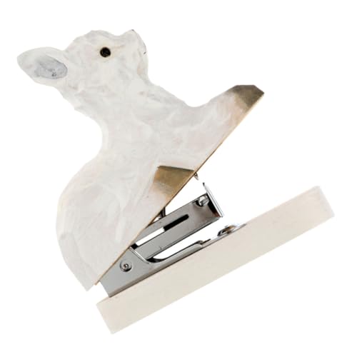 GALPADA Mini Holz tacker Alpaka Design Handgefertigter Cartoon Heftgerät Ästhetisch und Funktional für Schule Büro Zuhause Dekoratives Schreibtischzubehör Kindgerecht und Vielseitig von GALPADA